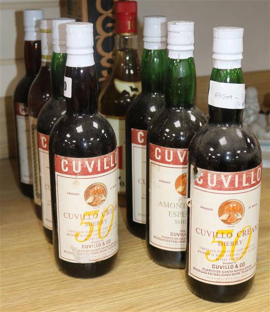 7 Cavillo sherries, 1 Spanish brandy and 1 Augustine